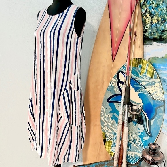 Pasha, Lightweight,Crinkle-Crepe Dress, Fun Outside Pockets,So Easy to Wear, S - Picture 9 of 11